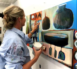 Kunstner Mia Willaume i Frederikssund kunstforening